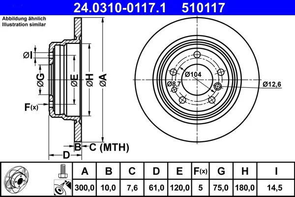 Brzdový kotouč ATE 24.0310-0117.1