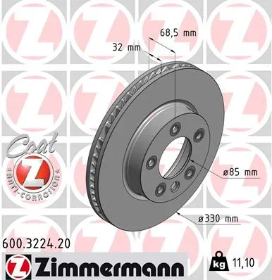 Brzdový kotouč ZIMMERMANN 600.3224.20