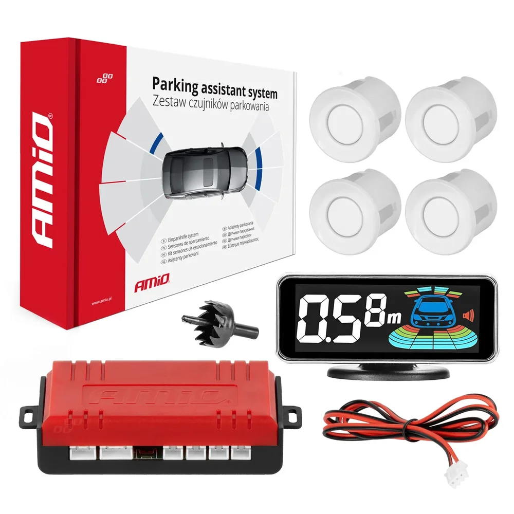 PARKOVACÍ SNÍMAČE BÍLÁ LED 3D AMIO 03188 PARKOVACÍ SNÍMAČE BÍLÁ LED 3D AMIO 03188