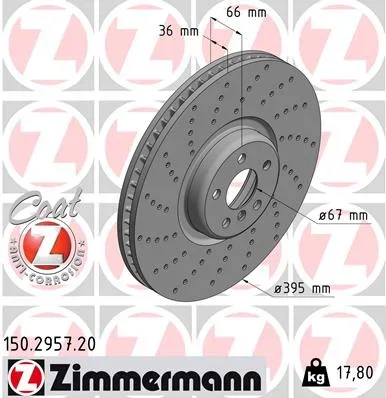 Brzdový kotouč ZIMMERMANN 150.2957.20