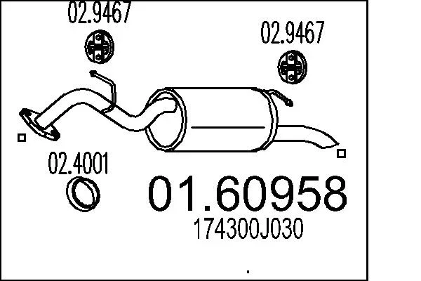 Zadni tlumic vyfuku MTS 01.60958 – OE 174300J030