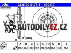 AT 430177 P/L brzdový kotouč ATE