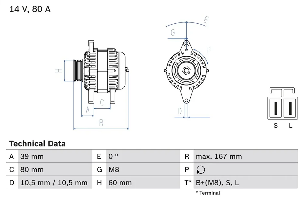 BO 0986045701 Alternátor BOSCH-výměnný díl