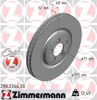Brzdový kotouč ZIMMERMANN 290.2264.20