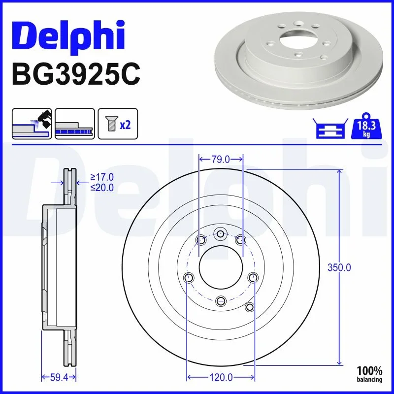 Brzdový kotouč DELPHI BG3925C