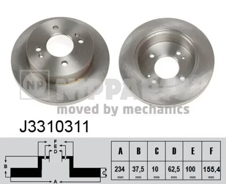 Brzdový kotouč NIPPARTS J3310311