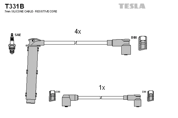 Sada kabelů pro zapalování TESLA T331B