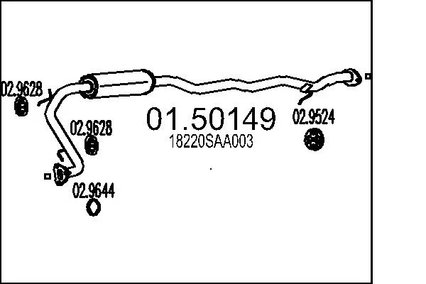 Stredni tlumic vyfuku MTS 01.50149 – OE 18220SAA003