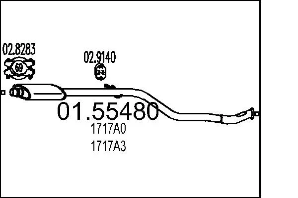 Stredni tlumic vyfuku MTS 01.55480
