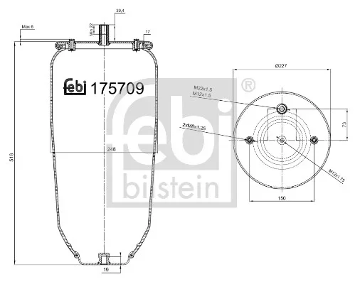 Mech, pneumatické odpružení FEBI BILSTEIN 175709 Mech, pneumatické odpružení FEBI BILSTEIN 175709