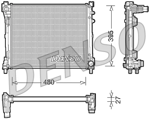 Chladič, chlazení motoru DENSO DRM13014 Chladič, chlazení motoru DENSO DRM13014