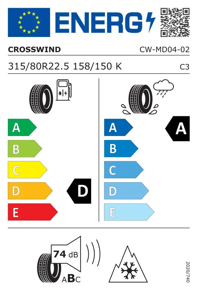 315/80R22.5 CCW CWMD04 CROSSWIND 315/80R22.5CCWCWMD04