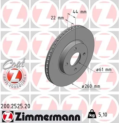 Brzdový kotouč ZIMMERMANN 200.2525.20