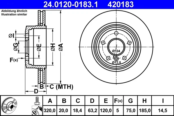 Brzdový kotouč ATE 24.0120-0183.1