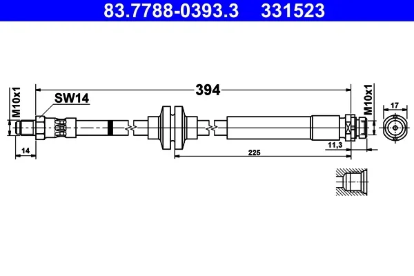 Brzdová hadice ATE 83.7788-0393.3 – OE 31317913