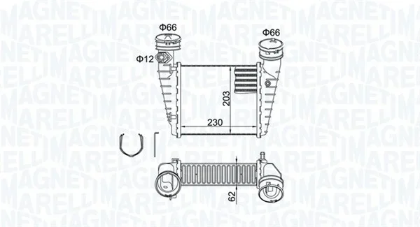 Chladič turba MAGNETI MARELLI 351319205190 Chladič turba MAGNETI MARELLI 351319205190