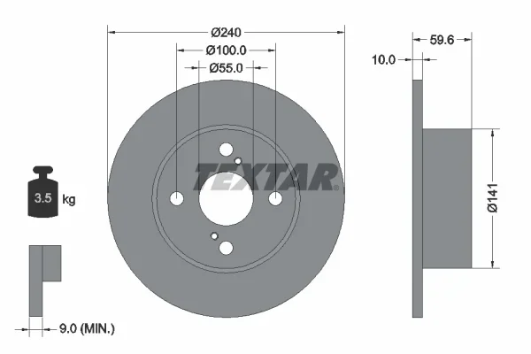 Brzdový kotouč TEXTAR 92136000 – OE 4243112190