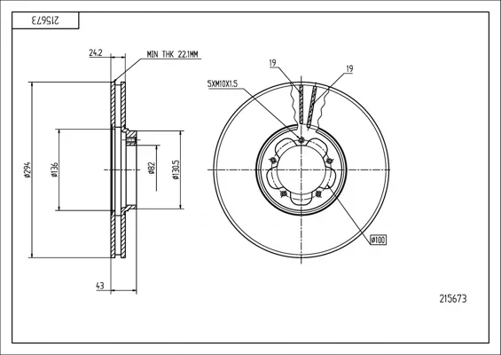 BRZ.KOTOUČ /P/TRANSIT 00- HART 215673