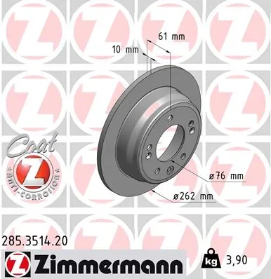 Brzdový kotouč ZIMMERMANN 285.3514.20