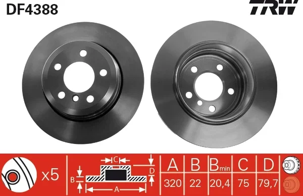 Brzdový kotouč TRW DF4388