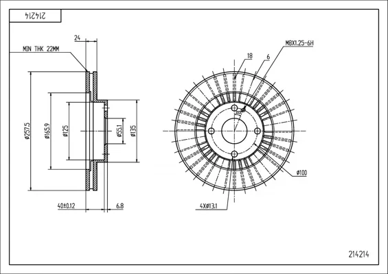 BRZ.KOTOUČ /P/ MAZDA 323 1.8I 16V 98- HART 214214