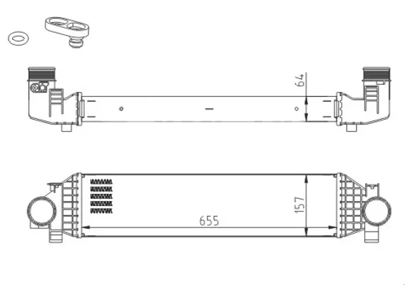 CHLADIČ VZDUCHU FORD C-MAX 10- HART 643018