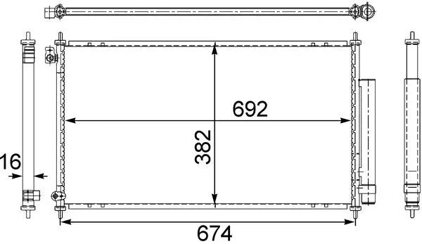 Kondenzátor, klimatizace MAHLE AC467001S Kondenzátor, klimatizace MAHLE AC467001S