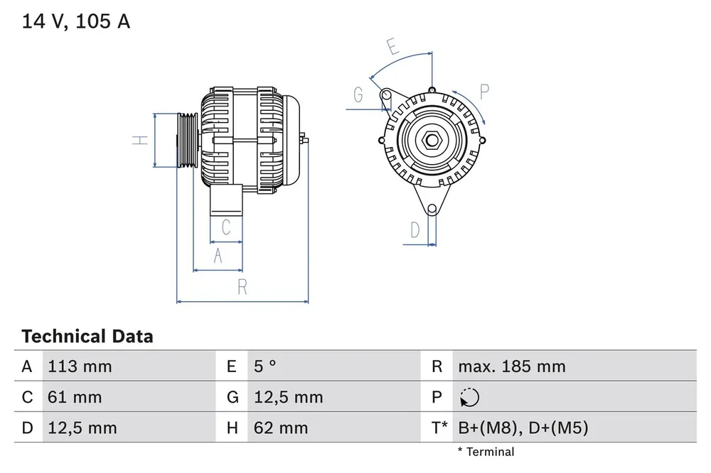 BO 0986048791 Alternátor BOSCH-výměnný díl