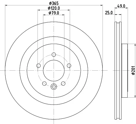 Brzdový kotouč HELLA 8DD355126-641